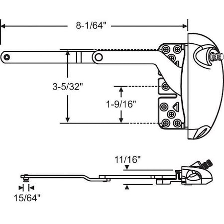 Strybuc Split Arm Casement Operator 36-539RHW-XD